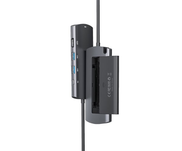 תחנת עגינה דוקיננג מיני מולטיפורט למחשב Netac WH41 TYPE-C USB-A HDMI RJ45 1XM.2 SLOT PD 3.0 NT07WH41-32C0